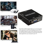 HD 1080P HDMI 미니 VGA to HDMI 스케일러 박스 오디오 비디오 디지털 변환기 어댑터 PC / HDTV용, HD 1080P
