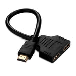 30cm 1080P HDMI 포트 수컷 to 2 암컷 1 입력 2 출력 분배기 케이블 어댑터 변환기, 1 입력 2 출력