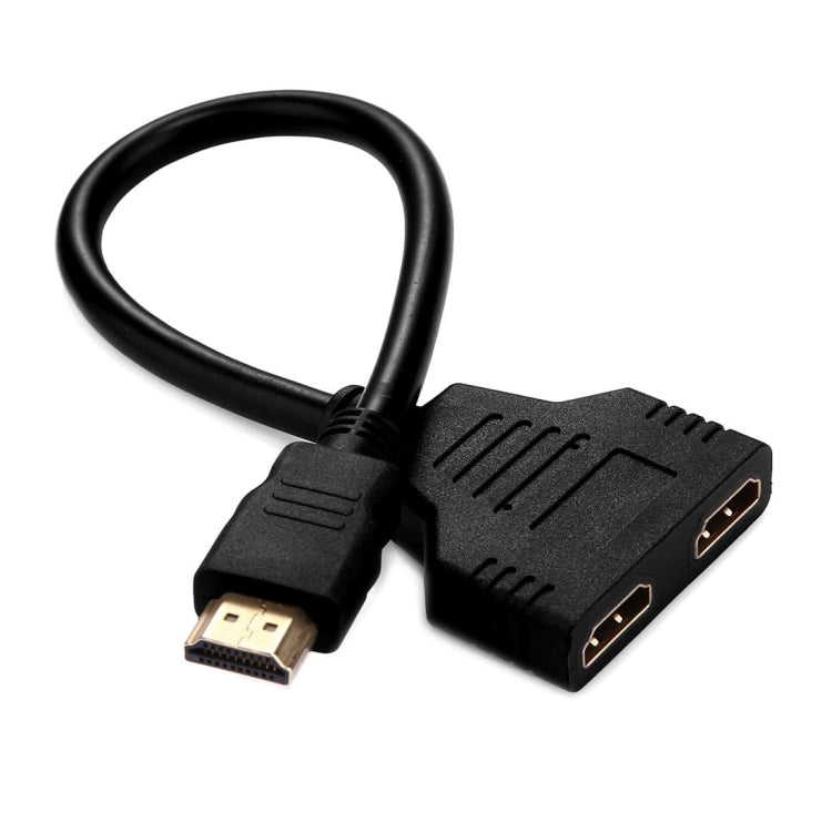 30cm 1080P HDMI 포트 수컷 to 2 암컷 1 입력 2 출력 분배기 케이블 어댑터 변환기, 1 입력 2 출력