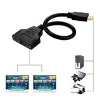 30cm 1080P HDMI 포트 수컷 to 2 암컷 1 입력 2 출력 분배기 케이블 어댑터 변환기, 1 입력 2 출력