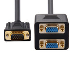 30cm VGA 수컷 to 2 VGA 암컷 분배기 케이블, VGA 수컷
