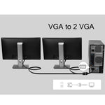 30cm VGA 수컷 to 2 VGA 암컷 분배기 케이블, VGA 수컷