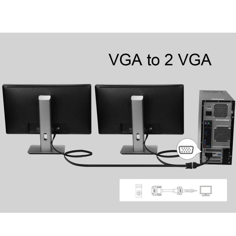 30cm VGA 수컷 to 2 VGA 암컷 분배기 케이블, VGA 수컷