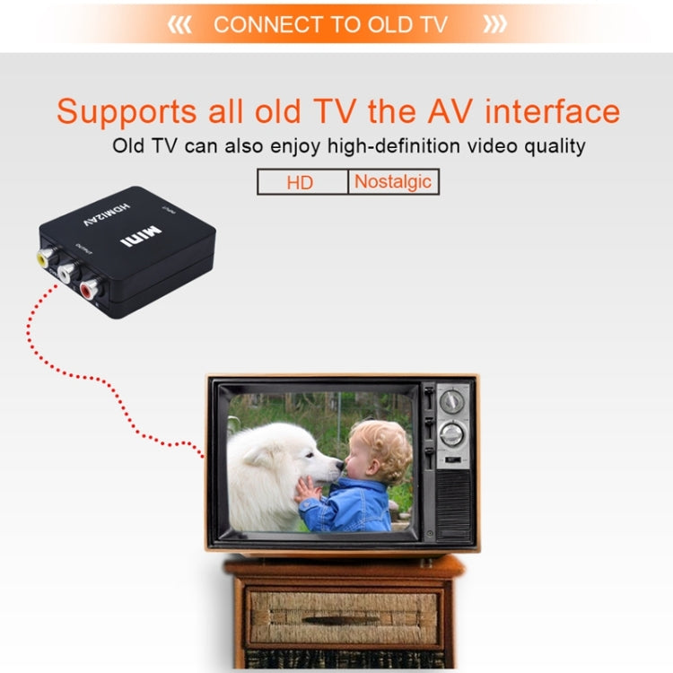 VK-126 미니 HD HDMI to AV/CVBS 비디오 변환기 어댑터, HDMI to AV/CVBS