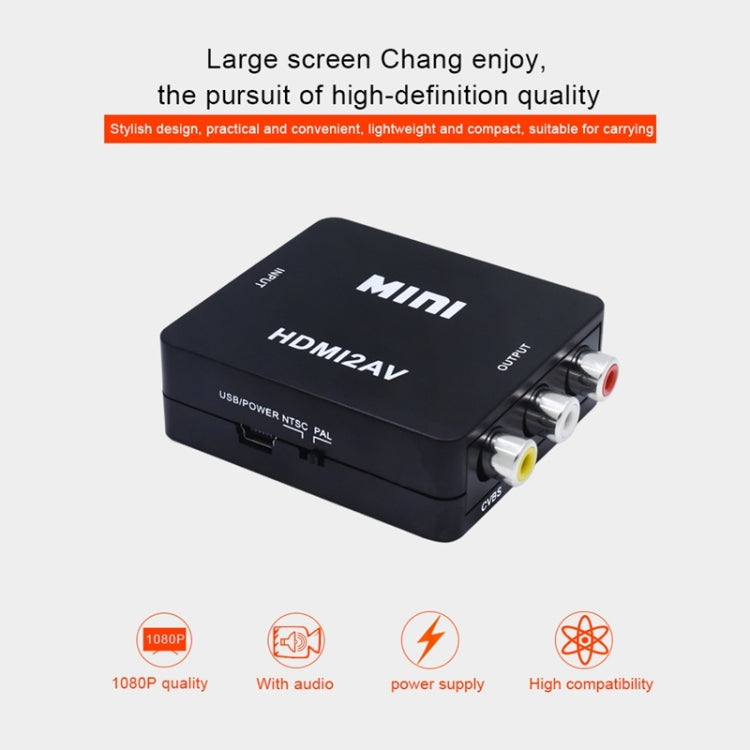 VK-126 미니 HD HDMI to AV/CVBS 비디오 변환기 어댑터, HDMI to AV/CVBS