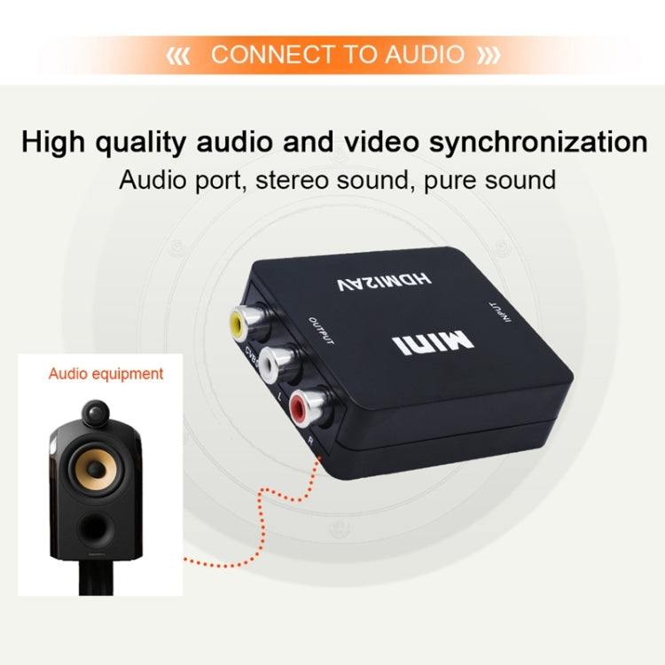 VK-126 미니 HD HDMI to AV/CVBS 비디오 변환기 어댑터, HDMI to AV/CVBS