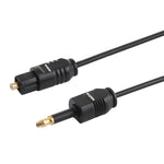 TOSLink 수컷 to 3.5mm 수컷 디지털 광 오디오 케이블, 길이: 0.8m, OD: 2.2mm