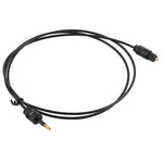 TOSLink 수컷 to 3.5mm 수컷 디지털 광 오디오 케이블, 길이: 0.8m, OD: 2.2mm