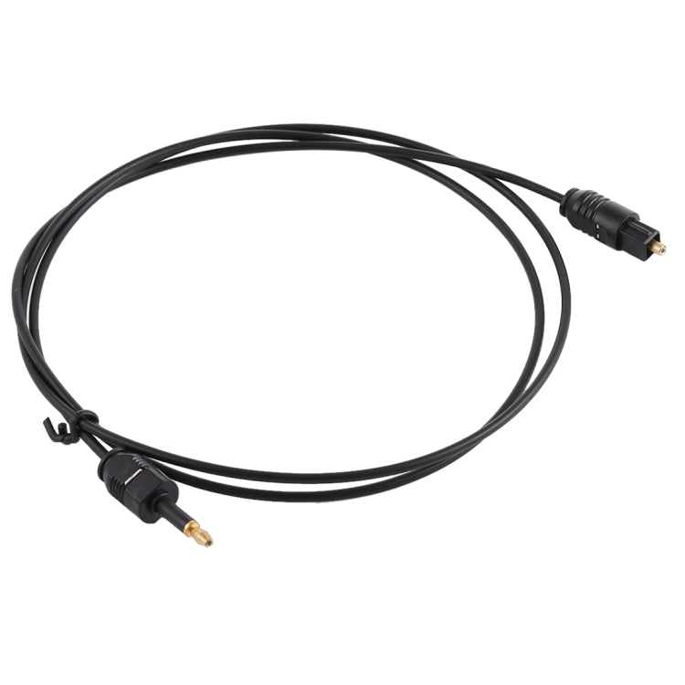 TOSLink 수컷 to 3.5mm 수컷 디지털 광 오디오 케이블, 길이: 0.8m, OD: 2.2mm