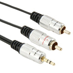 3.5mm 잭 스테레오에서 2 RCA 수컷 오디오 케이블, 길이: 1.5m, 2 RCA, 길이: 1.5m