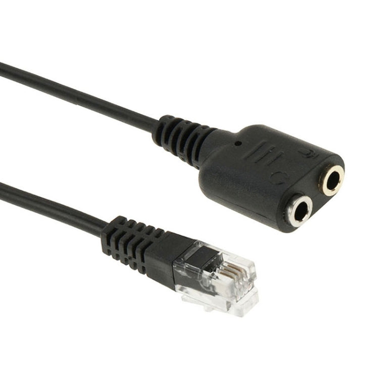 RJ9 수컷에서 2 x 3.5mm 암컷 오디오 케이블, 길이: 20cm, RJ9 수컷에서 2 x 3.5mm 암컷