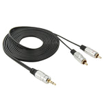 3.5mm 잭 스테레오에서 2 RCA 수컷 오디오 케이블, 길이: 3m, 2 RCA, 길이: 3m