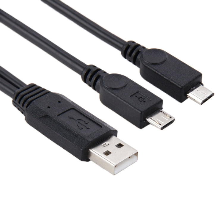 USB 2.0 수-2 마이크로 USB 수 케이블, 길이: 약 30cm, USB 2.0 AM-2 마이크로 USB