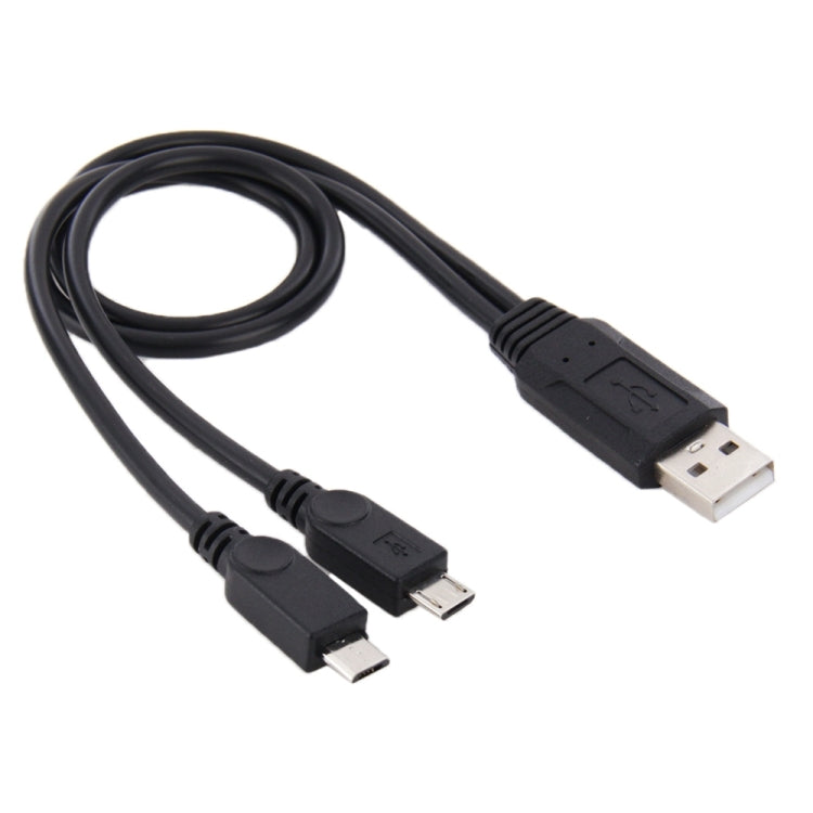 USB 2.0 수-2 마이크로 USB 수 케이블, 길이: 약 30cm, USB 2.0 AM-2 마이크로 USB