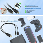 USB 2.0 수-2 마이크로 USB 수 케이블, 길이: 약 30cm, USB 2.0 AM-2 마이크로 USB