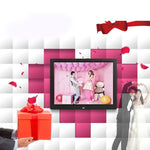 14인치 LED 디스플레이 멀티미디어 디지털 사진 액자 홀더 및 음악 및 영화 플레이어 포함, USB / SD / MS / MMC 카드 입력 지원