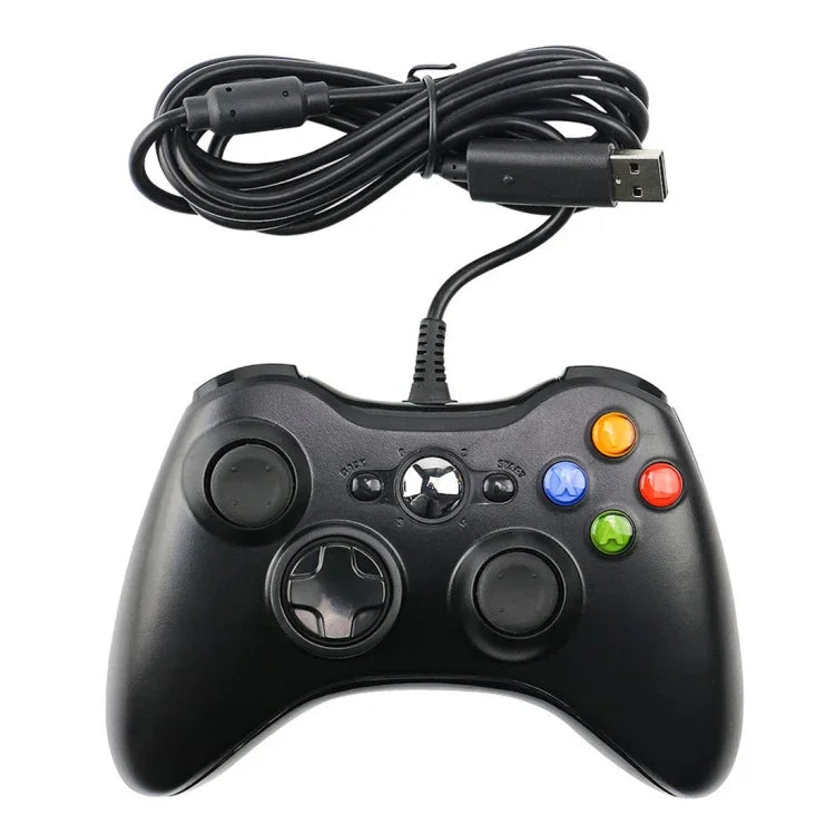 USB 2.0 유선 컨트롤러 게임패드 XBOX360용, 플러그 앤 플레이, 케이블 길이: 2.5m, XBOX360용, XBOX360용 (블랙)