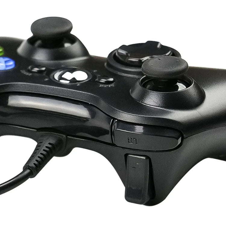 USB 2.0 유선 컨트롤러 게임패드 XBOX360용, 플러그 앤 플레이, 케이블 길이: 2.5m, XBOX360용, XBOX360용 (블랙)