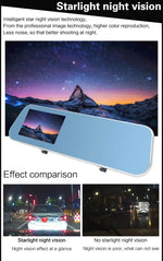풀 HD 1080P 4.3인치 화면 디스플레이 듀얼 카메라 차량 DVR, 140도 광각, 야간 투시 / 주차 모니터링 / 루프 녹화 / 모션 감지 / G-센서 / TF 카드 지원, 4.3인치