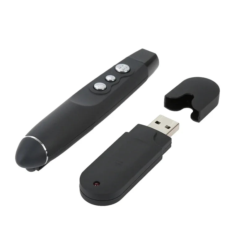 PP-1000 멀티미디어 프레젠테이션 리모컨 파워포인트 클릭커 2.4GHz RF 레이저 포인터 USB 수신기 포함