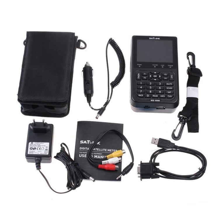 SATLINK WS6906 3.5인치 LCD 컬러 스크린 휴대용 디지털 위성 파인더 미터, WS6906
