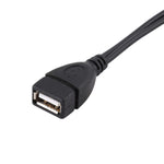 삼성 갤럭시 노트 III / N9000용 USB 2.0 AF to Micro-B + USB 2.0 OTG 케이블, 전원 포함, 길이: 24cm (블랙)
