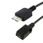 갤럭시 노트 III / N9000용 USB AF to 마이크로 USB 3.0 + 마이크로 USB 2.0 케이블, 길이: 20cm (블랙)