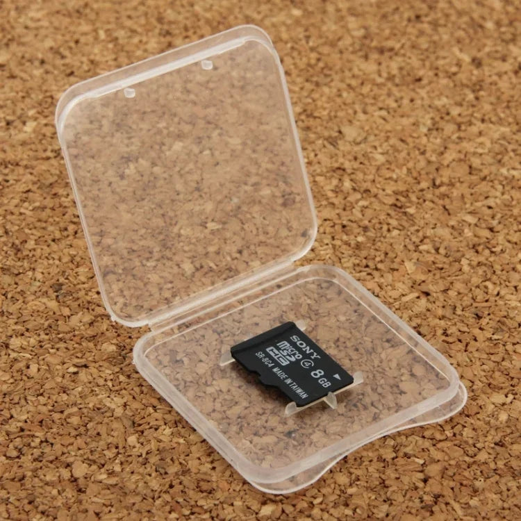 Micro SD 카드(TF 카드)용 100개 투명 플라스틱 보관 카드 박스, TF 카드