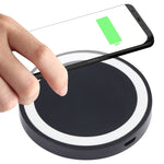 Universal QI Standard Round Wireless Charging Pad (White + Red), White + Black, Black + Blue, Black + Red, White, Black + White, Black + Orange, Grey+Black, White + Red