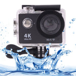 H9 4K 울트라 HD1080P 12MP 2인치 LCD 스크린 WiFi 스포츠 카메라, 170도 광각 렌즈, 30m 방수, H9 4K (블랙)