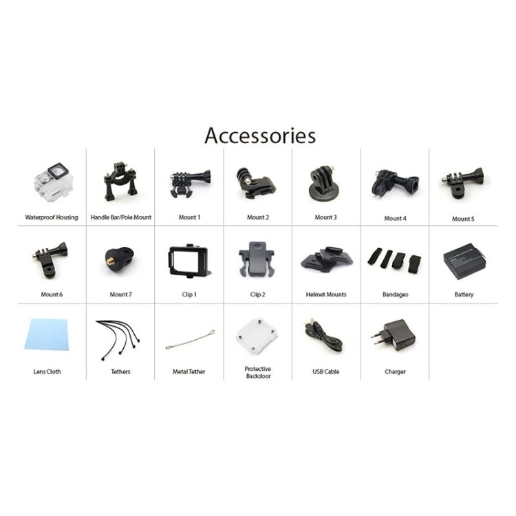 H9 4K 울트라 HD1080P 12MP 2인치 LCD 스크린 WiFi 스포츠 카메라, 170도 광각 렌즈, 30m 방수, H9 4K (블랙)