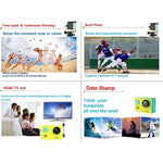 H9 4K 울트라 HD1080P 12MP 2인치 LCD 스크린 WiFi 스포츠 카메라, 170도 광각 렌즈, 30m 방수, H9 4K (블랙)