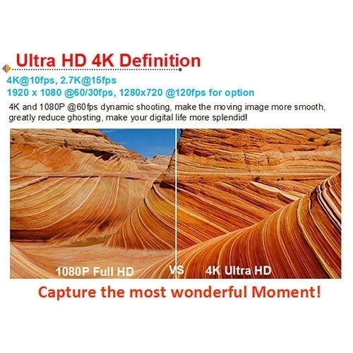 H9 4K 울트라 HD1080P 12MP 2인치 LCD 스크린 WiFi 스포츠 카메라, 170도 광각 렌즈, 30m 방수, H9 4K (블랙)