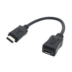 CY-201 USB 3.1 타입-C 수컷 커넥터 to 마이크로 USB 2.0 암컷 케이블 노키아 N1용, 케이블 길이: 20cm