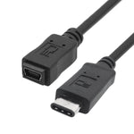 CY-201 USB 3.1 타입-C 수컷 커넥터 to 마이크로 USB 2.0 암컷 케이블 노키아 N1용, 케이블 길이: 20cm