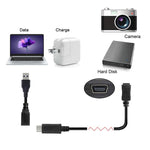 CY-201 USB 3.1 타입-C 수컷 커넥터 to 마이크로 USB 2.0 암컷 케이블 노키아 N1용, 케이블 길이: 20cm