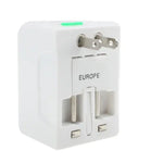 범용 US / EU / AU / UK 여행용 AC 전원 어댑터 플러그 USB 충전 소켓 포함, USB 포트 포함
