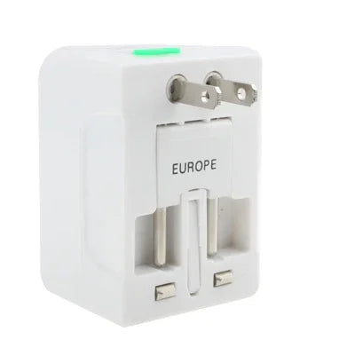 범용 US / EU / AU / UK 여행용 AC 전원 어댑터 플러그 USB 충전 소켓 포함, USB 포트 포함