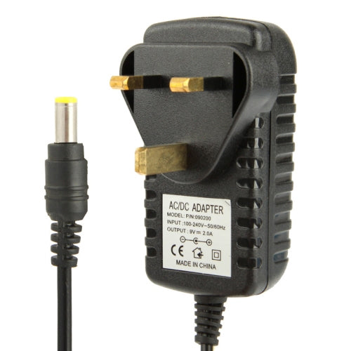 고품질 영국 플러그 AC 100-240V에서 DC 9V 2A 전원 어댑터, 팁: 5.5 x 2.1mm, 케이블 길이: 1m, 영국 플러그 DC 9V 2A