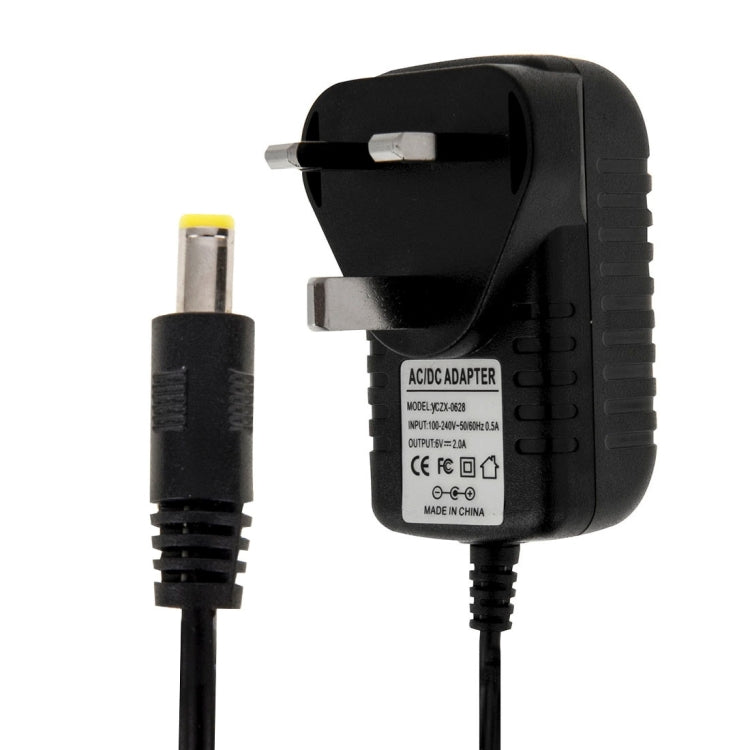 영국 플러그 AC 100-240V에서 DC 6V 2A 전원 어댑터, 팁: 5.5 x 2.1mm, 케이블 길이: 약 1.2m, 영국 플러그 DC 6V 2A