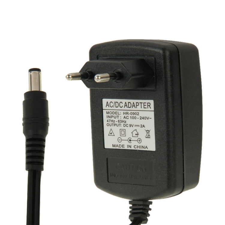고품질 EU 플러그 AC 100-240V에서 DC 9V 2A 전원 어댑터, 팁: 5.5 x 2.1mm, 케이블 길이: 1m, EU 플러그 DC 9V 2A