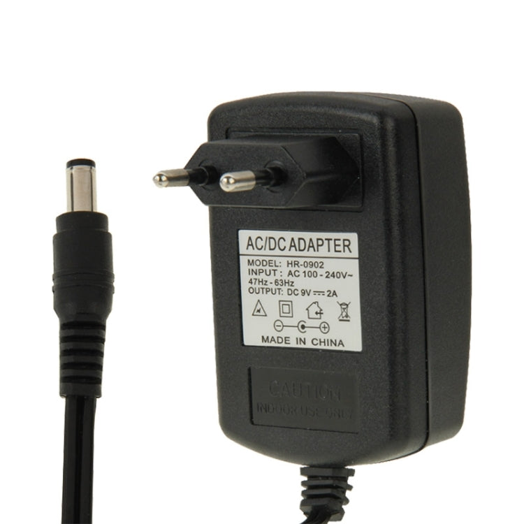 고품질 EU 플러그 AC 100-240V에서 DC 9V 2A 전원 어댑터, 팁: 5.5 x 2.1mm, 케이블 길이: 1m, EU 플러그 DC 9V 2A