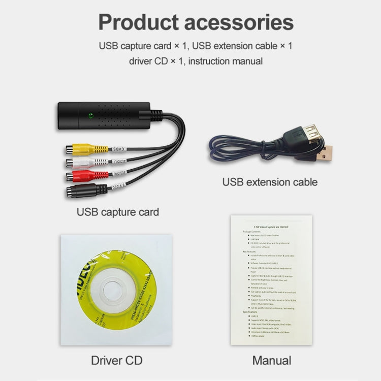 DVD 메이커 USB 2.0 비디오 캡처 및 편집 (Easy CAP), MPEG-1/MPEG-2 압축 포맷 지원, 칩: MA2106, DC60, MA2106 칩, EM2860 칩