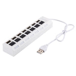 7포트 USB 허브 2.0 USB 분배기 고속 480Mbps ON/OFF 스위치 / 7개 LED, 7포트 (화이트), 7포트 (블랙)