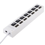 7포트 USB 허브 2.0 USB 분배기 고속 480Mbps ON/OFF 스위치 / 7개 LED, 7포트 (화이트), 7포트 (블랙)