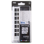 7포트 USB 허브 2.0 USB 분배기 고속 480Mbps ON/OFF 스위치 / 7개 LED, 7포트 (화이트), 7포트 (블랙)