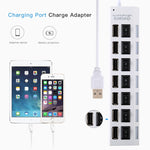 7포트 USB 허브 2.0 USB 분배기 고속 480Mbps ON/OFF 스위치 / 7개 LED, 7포트 (화이트), 7포트 (블랙)