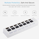 7포트 USB 허브 2.0 USB 분배기 고속 480Mbps ON/OFF 스위치 / 7개 LED, 7포트 (화이트), 7포트 (블랙)