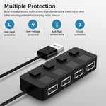 4포트 USB 2.0 허브 4개 스위치 포함, 4포트 4스위치 (블랙), 4포트 4스위치 (화이트)