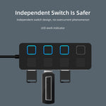 4포트 USB 2.0 허브 4개 스위치 포함, 4포트 4스위치 (블랙), 4포트 4스위치 (화이트)